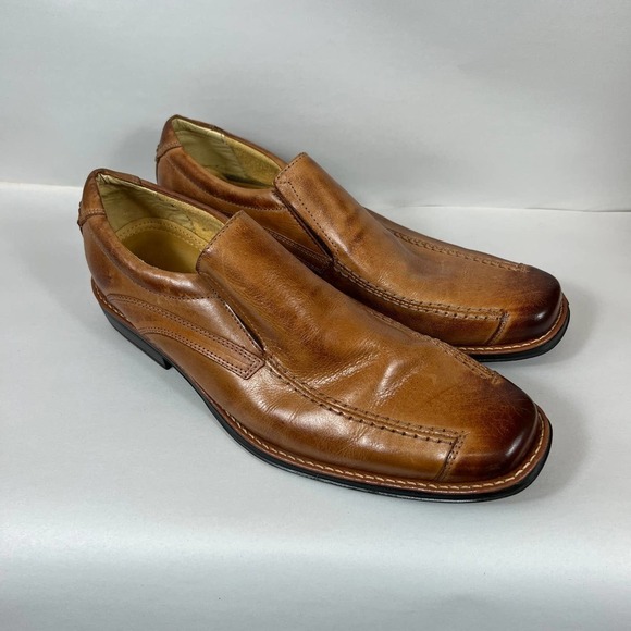 Sandro Moscoloni Men's Leather Oxford Loafer Shoes Round Toe Brown Size 9.5 - Picture 2 of 6